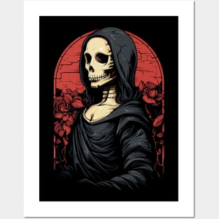 Mona Lisa Skeleton Graphic Men Kids Women Funny Halloween Posters and Art